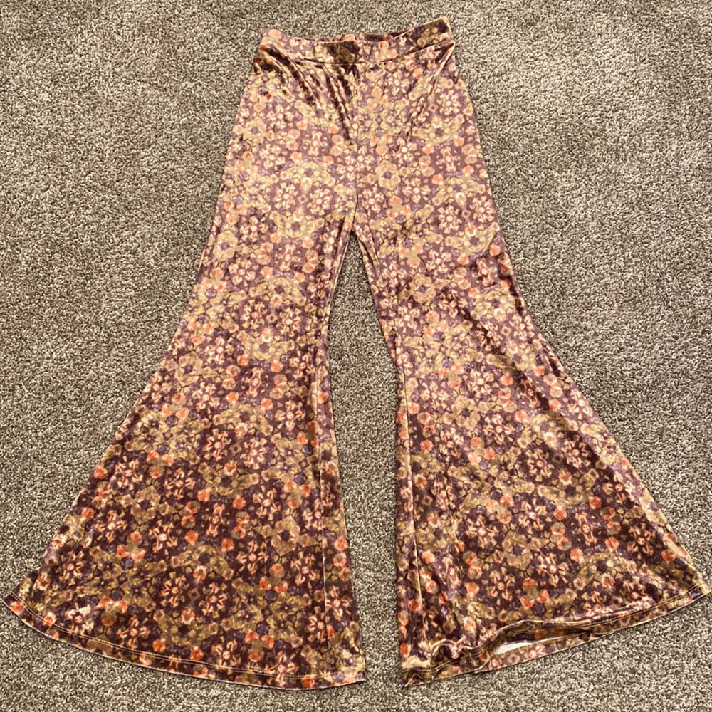Free People Velvet Flare Bell Bottoms - Size Small